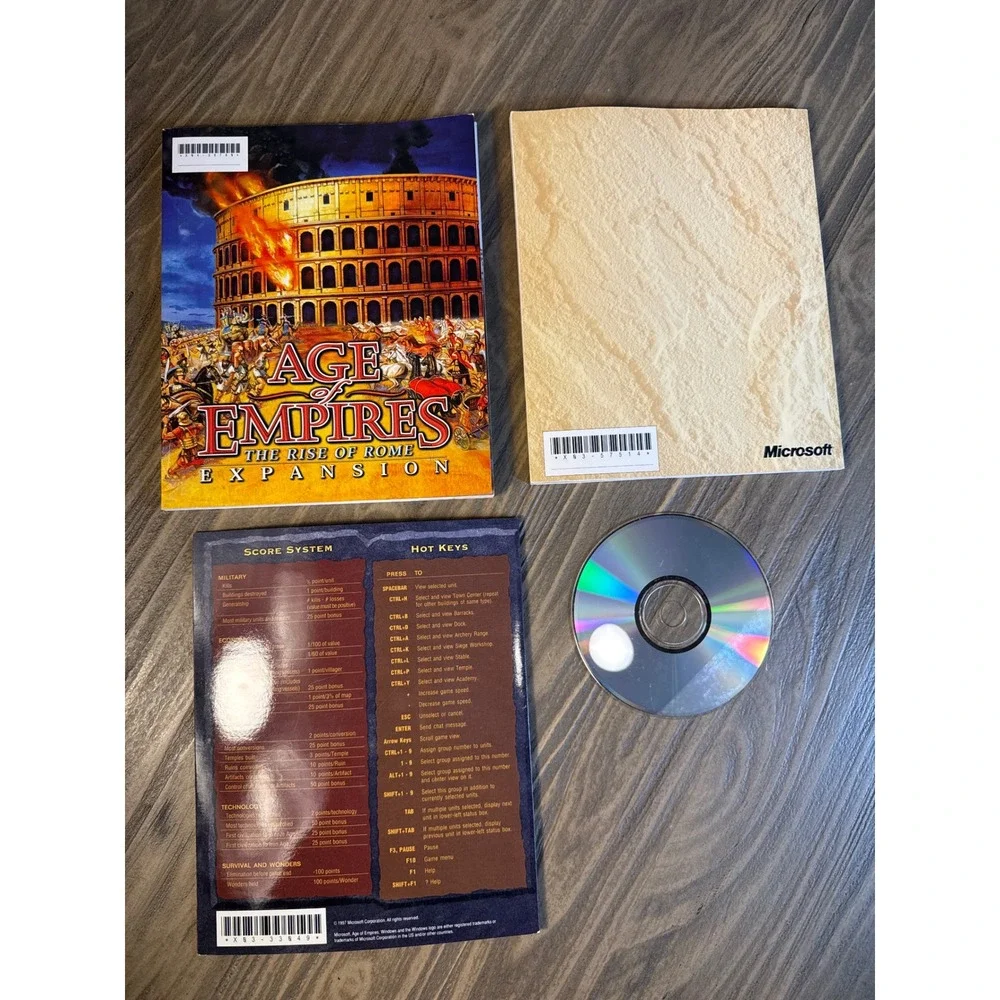 Vintage Age of Empires Gold Edition PC‎ Microsoft RTS Gaming Bundle Works